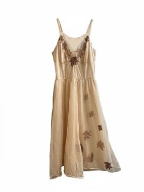 Vintage Van Raalte Silky Babydoll Dress Forrest Fairy 70s Feminine Coquette